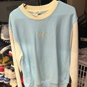Champion Light Blue and Cream Crewneck